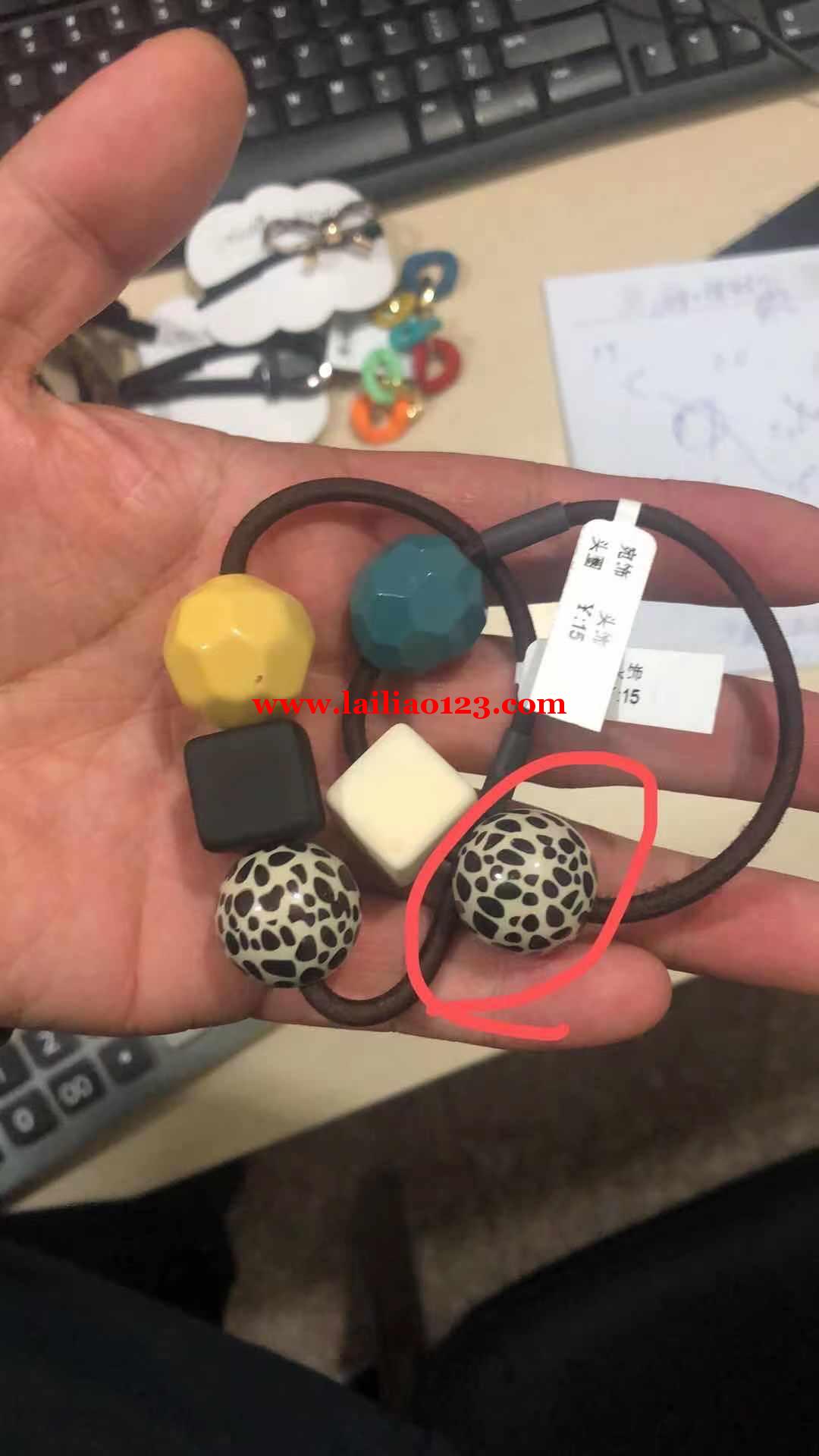 如图头饰发圈珠子水转印外发加工