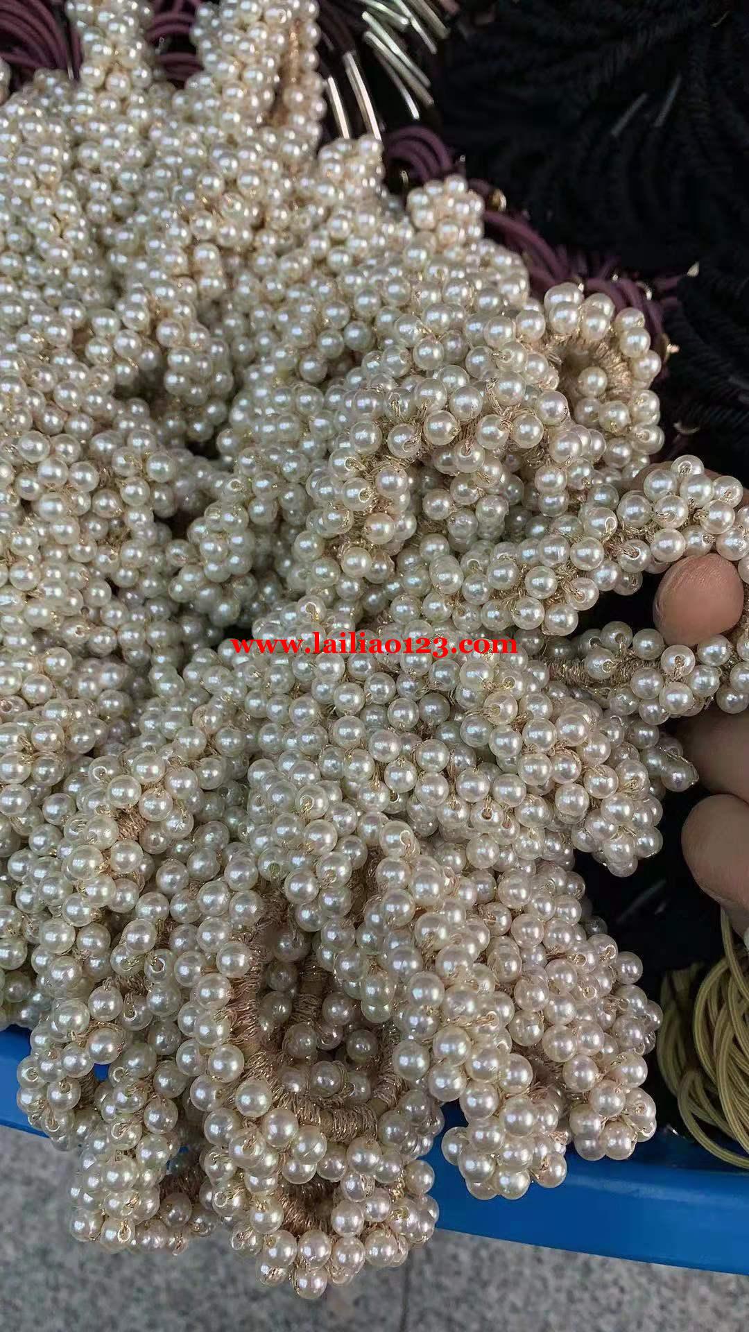 大量手工珍珠发圈订单，寻找工厂,找这款珍