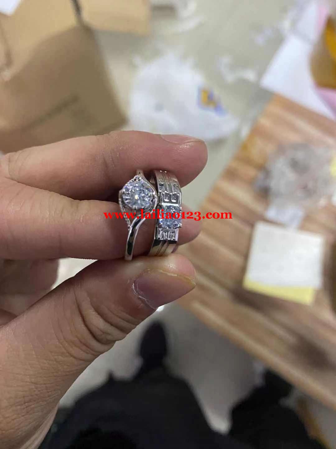 饰品订单外发，情侣莫桑钻戒指，项链，直播