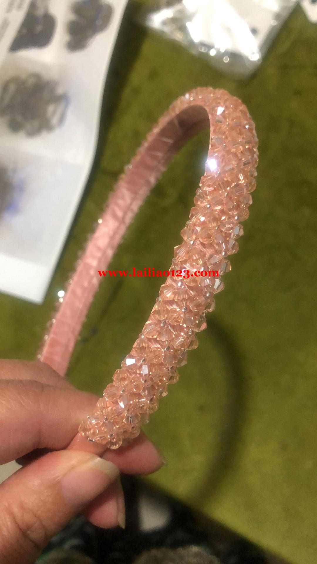 大量手工活订单，找专业做，编织玻璃珠发箍
