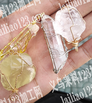 扭铜丝绑石头手工活外发加工，如图，寻找手