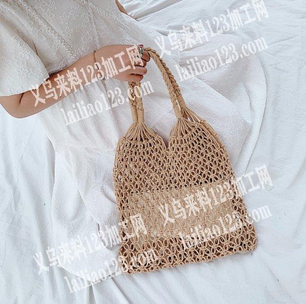 如图，找做此类手工编织包包的加工厂，可以