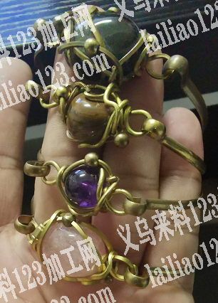 手工绕石，手镯和戒指。会做的联系