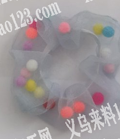 网纱布大肠发圈外发加工，如图，配10个球