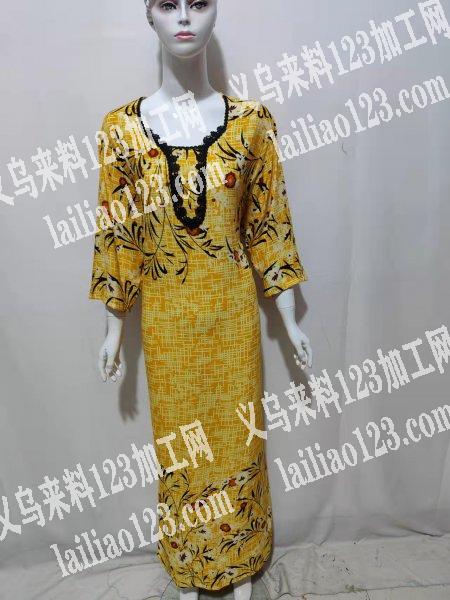 外贸人造棉阿拉伯大袍外发，寻找服装工厂，