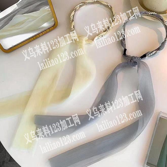 手工布艺头箍订单外发加工，找如图这个产品