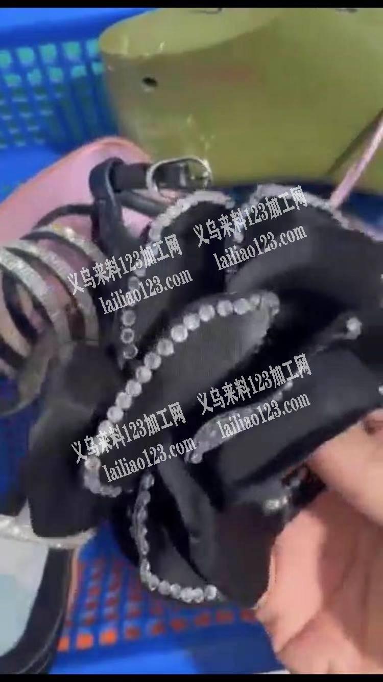找布艺花头工厂，如图，满边钻的，厂家联系