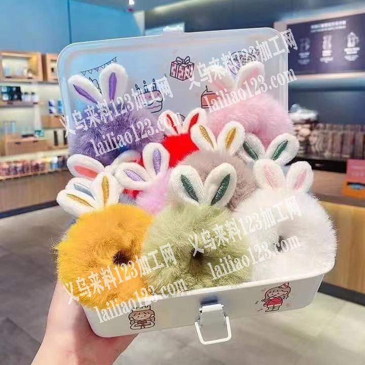 寻找如毛绒发圈，兔耳朵的款式的厂家，有的