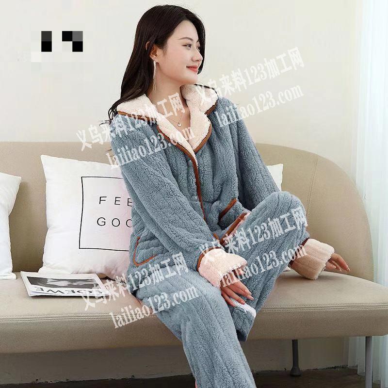 如图双面绒睡衣服装外发加工寻找服装加工厂