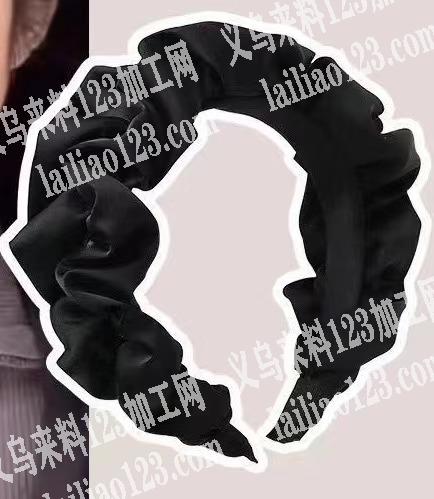 大量如图布艺宽边褶皱发箍订单，找厂家，有
