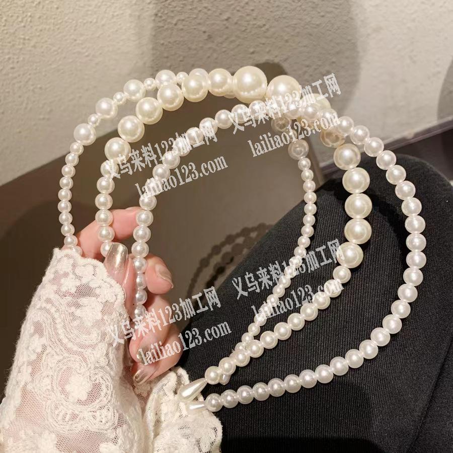 大量手工串珍珠的头箍订单，如图，寻找手工
