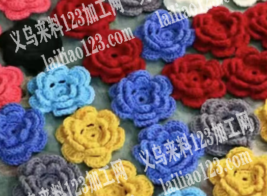 毛线编织花朵的手工活外发加工，如图，寻找