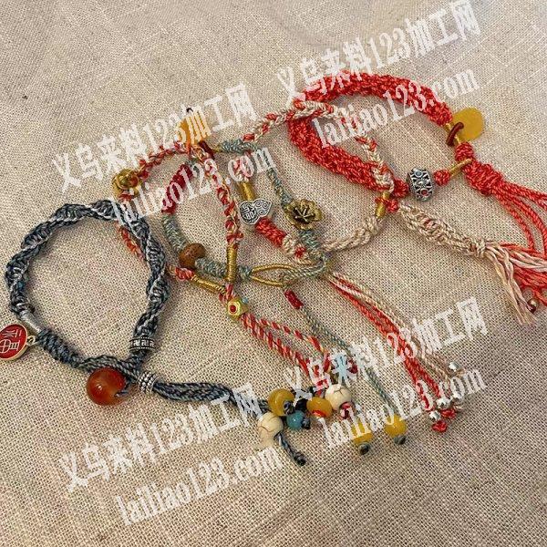 手链编织手工活外发，如图，找能编这个手工