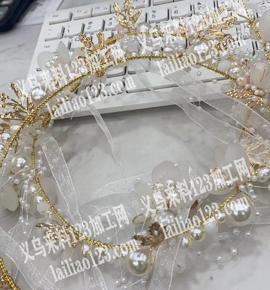 大量新娘饰品手工活外发，。如图，工艺是：