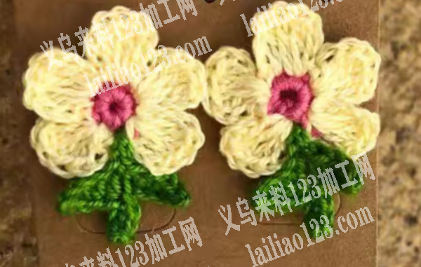 毛线钩针手工活外发，钩花朵耳环，能做的请