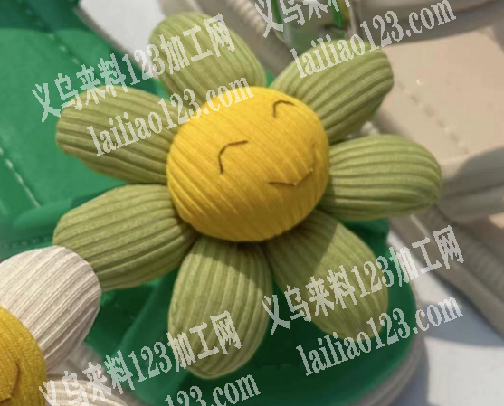 大量布艺太阳花鞋花订单，寻找厂家，如图，