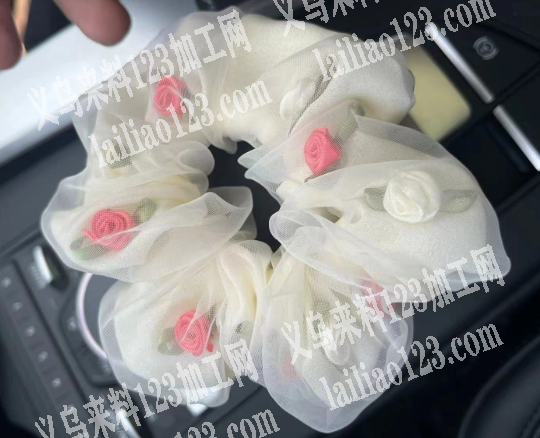 如图网纱布艺大长圈发圈订单，寻找专业做的