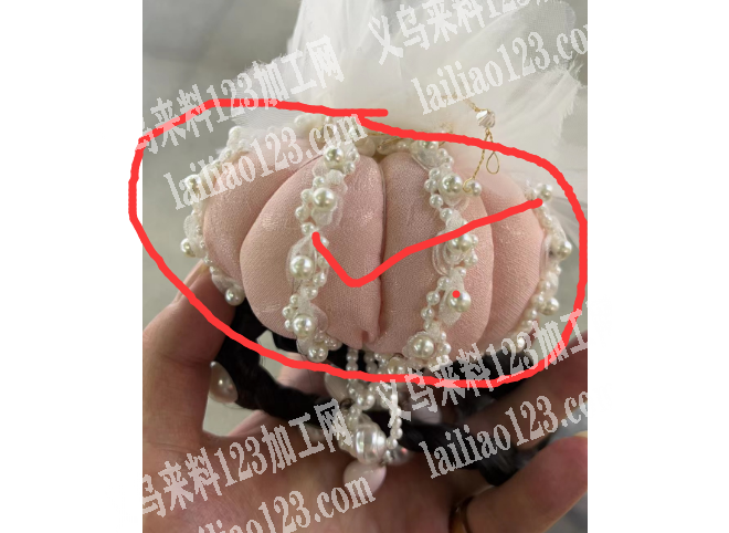 大量饰品配件充棉手工活外发加工，如图，寻