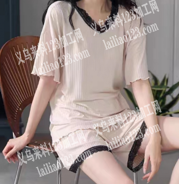 如图简单睡衣套装外发加工，寻找金宅附近专