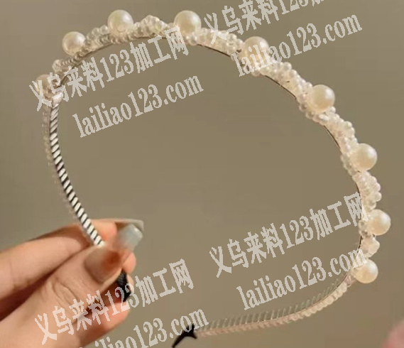 手工串珠绕头箍成品订单，。寻找专业做的工