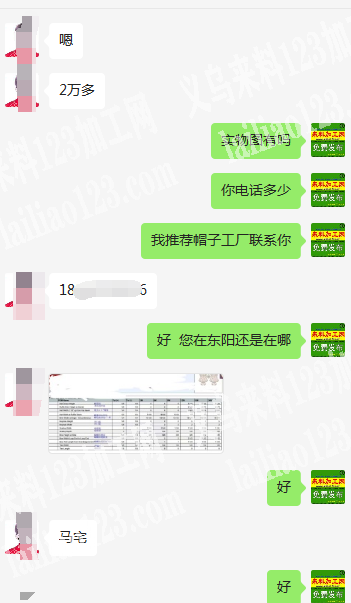 老板委托寻找：东阳马宅2万帽子订单，如图