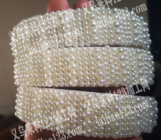 大量串珠编织头箍订单外发加工，如图，寻找