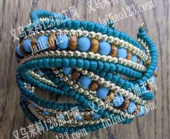 《可以发外地去做》大量穿米珠的手链手工活