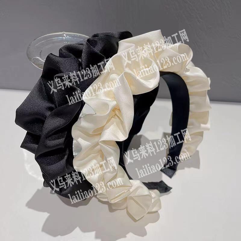 常年有平车活外发《宽边褶皱布艺发箍》如图