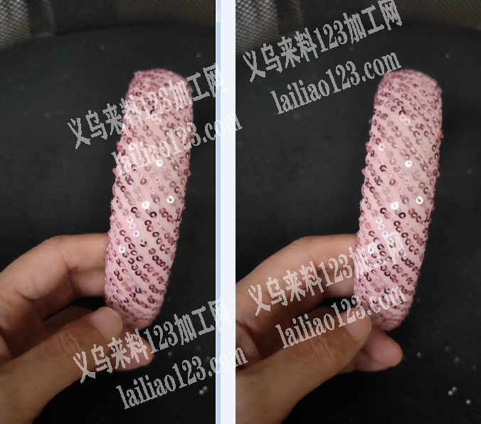 电商30000亮片头箍订单外发，此款亮片