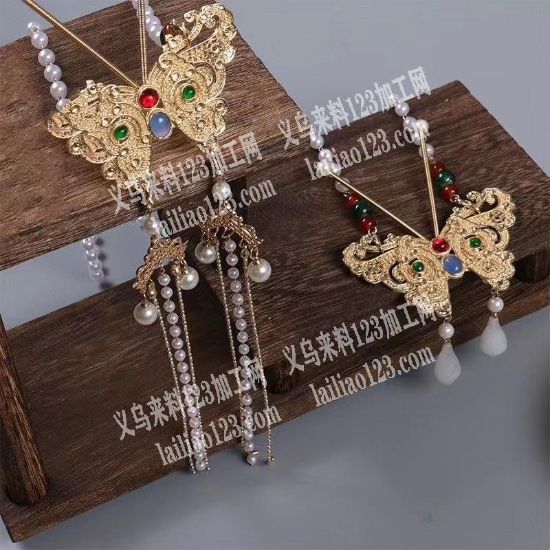 《发外地》古典蝴蝶手工珍珠项链订单外发。
