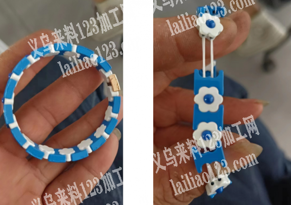 大量弹力线串手链的手工活外发加工