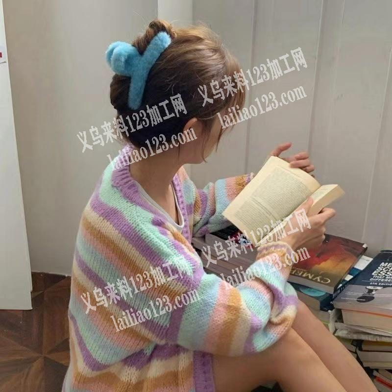 毛绒抓夹粘毛贴毛粘胶的手工活外发，寻找义