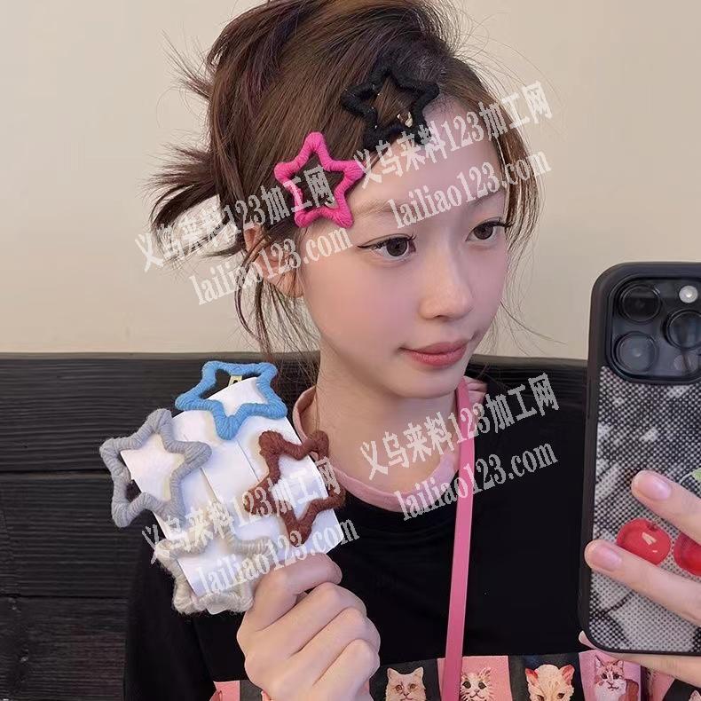爆款手工毛线绕的发夹，如图，寻找厂家，有