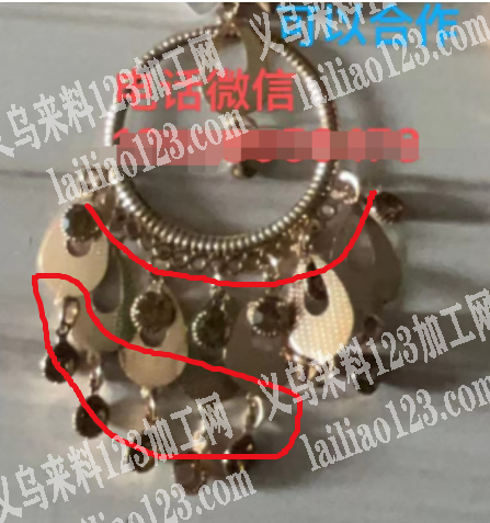 饰品耳环的手工活外发。如图，寻找弯针挂圈