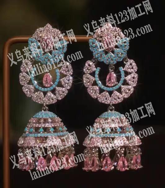 高档耳环订单外发，如图，重工彩锆耳环订单
