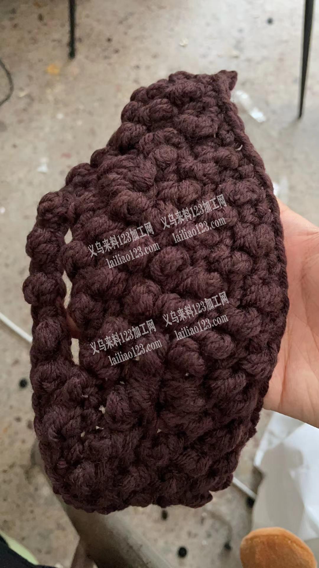 毛线钩针编织口罩手工活外发加工，如图，会