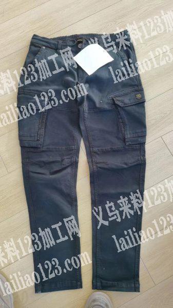 外贸公司有裤子订单外发，如图，来料加工，