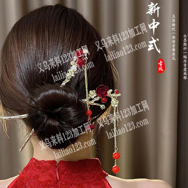 大量发簪成品订单，如图，寻找合金发簪成品