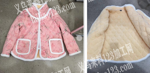 《大量服装订单外发，纯加工》如图花棉袄外
