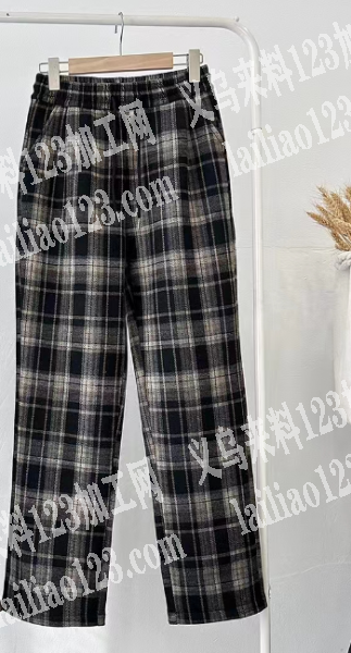 寻找裤子厂家，附图片后宅采购如图格子裤子