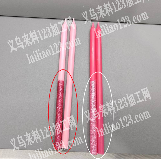 有大量蜡烛外发撒葱粉加工，如图这样的效果