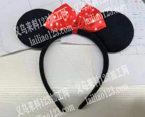 长期有打蝴蝶结的手工活，如图，粘在头箍上