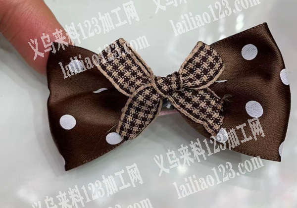 长期有布艺蝴蝶结的手工活外发加工，如图黏