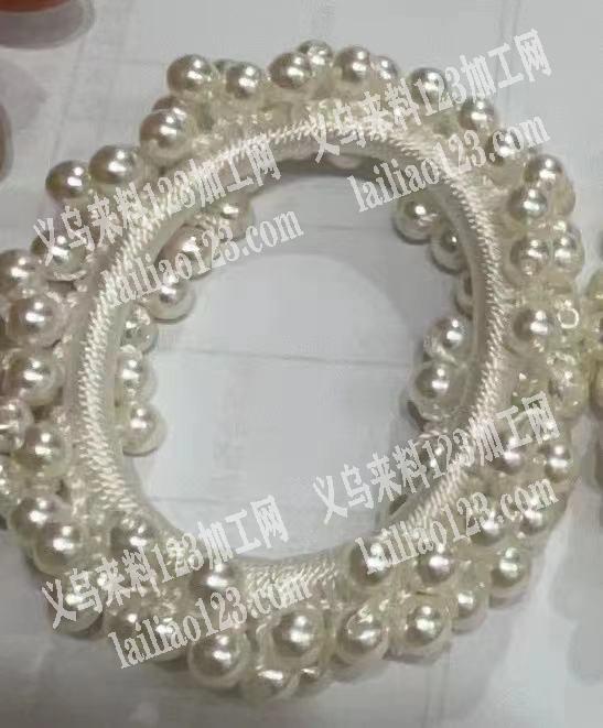 手工串珠钩针外发加工，穿珠钩针编织发圈订