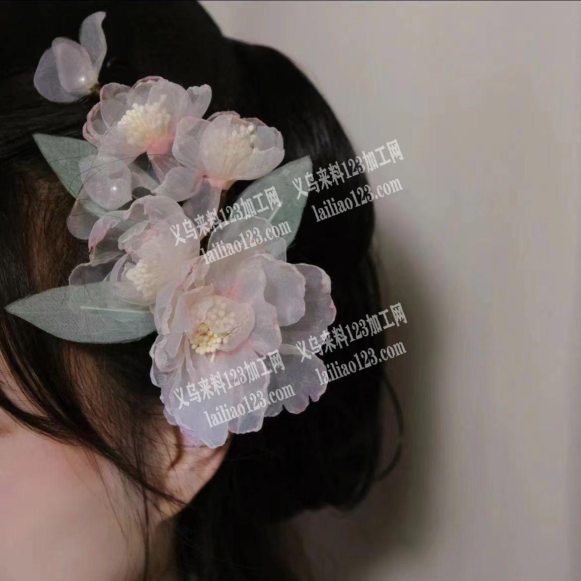 100万网纱花瓣染色外发加工，如图，找花