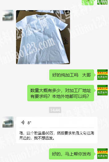 60万T恤外发加工，短袖的，如图，寻找专