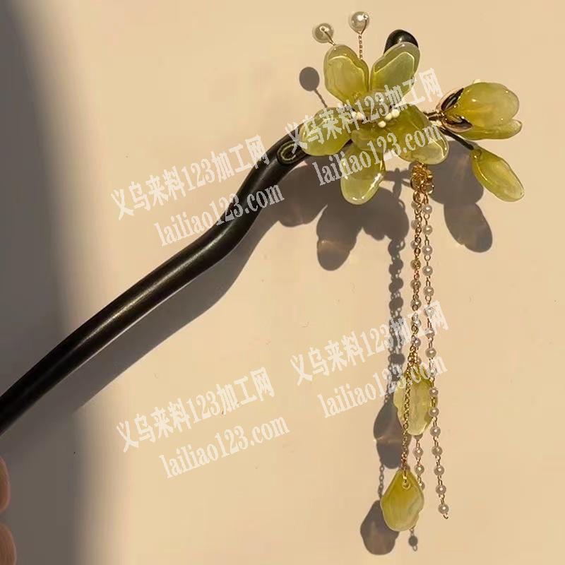 长期大量发簪手工活外发，如图，穿配件绕铜