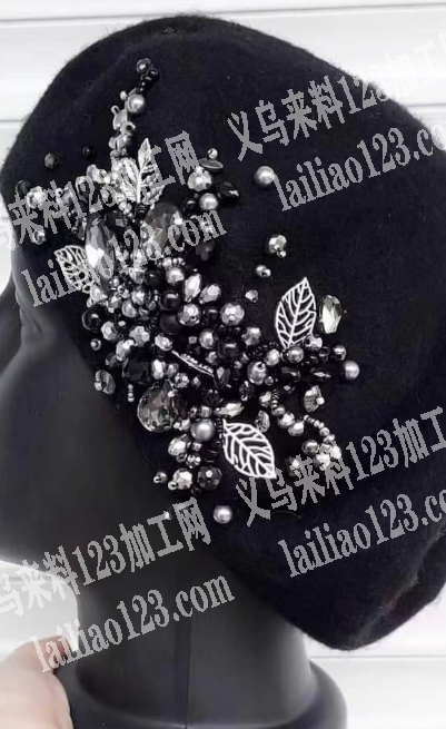 手工串珠手缝的手工活外发，如图，帽子上面