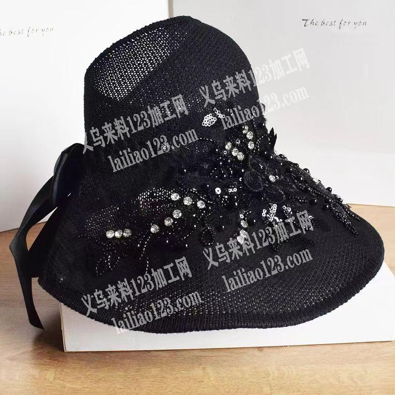 手工串珠手缝的手工活外发，如图，帽子上面