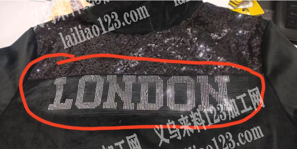 女士上衣外发烫钻加工，找专业烫钻加工厂，